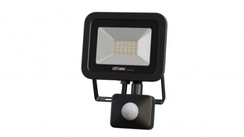 DRAGO mozgásérzékelős LED-reflektor, 90°, IP44, 20 W, Természetes fehér, fekete