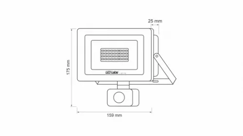 DRAGO mozgásérzékelős LED-reflektor, 90°, IP44, 30 W, Természetes fehér, fekete