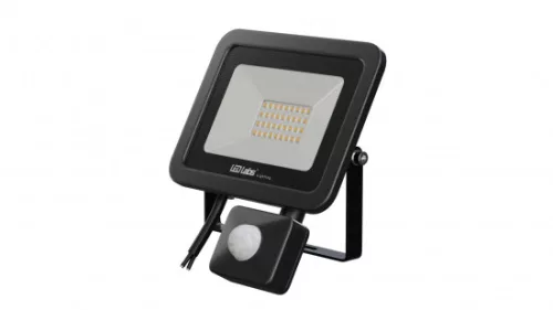 DRAGO mozgásérzékelős LED-reflektor, 90°, IP44, 30 W, Természetes fehér, fekete