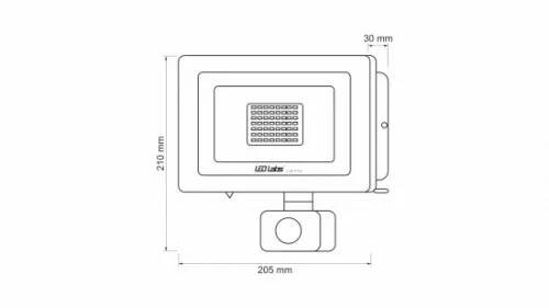 DRAGO mozgásérzékelős LED-reflektor, 90°, IP44, 50 W, Természetes fehér, fekete
