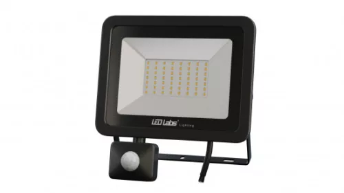 DRAGO mozgásérzékelős LED-reflektor, 90°, IP44, 50 W, Természetes fehér, fekete