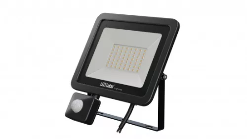DRAGO mozgásérzékelős LED-reflektor, 90°, IP44, 50 W, Természetes fehér, fekete