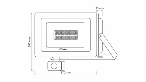 DRAGO mozgásérzékelős LED-reflektor, 90°, IP44, 100 W, Természetes fehér, fekete