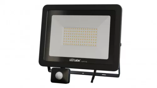 DRAGO mozgásérzékelős LED-reflektor, 90°, IP44, 100 W, Természetes fehér, fekete