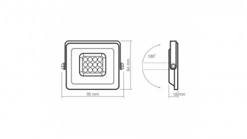 VIDEX LED-reflektor, 90°, IP65, 10 W, Természetes fehér, fehér