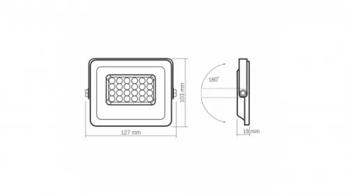 VIDEX LED-reflektor, 90°, IP65, 20 W, Természetes fehér, fehér