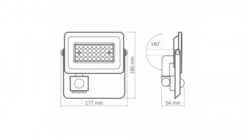 VIDEX mozgásérzékelős LED-reflektor, 90°, IP65, 30 W, Természetes fehér, fehér