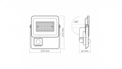 VIDEX mozgásérzékelős LED-reflektor, 90°, IP65, 50 W, Természetes fehér, fehér