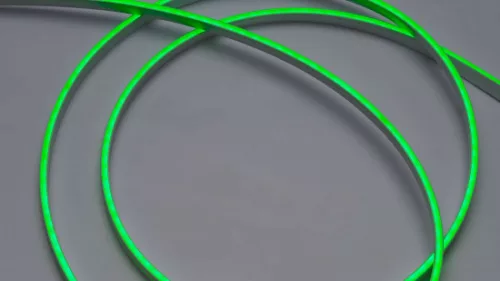 LED-neonflex, SMD 2835, 126 LED/m, 24 V, 10,8 W/m, IP67, zöld, 3 év garancia, kiszerelés (5 méter)