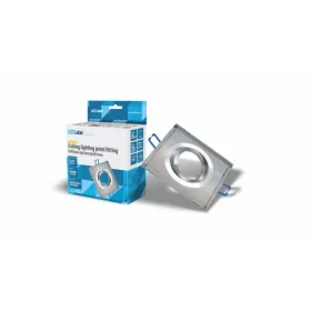   Ceiling lighting point fitting QUADRO glass square - transparent