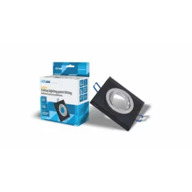 Ceiling lighting point fitting QUADRO glass square black