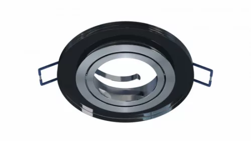 Ceiling lighting point fitting GIRO glass round black