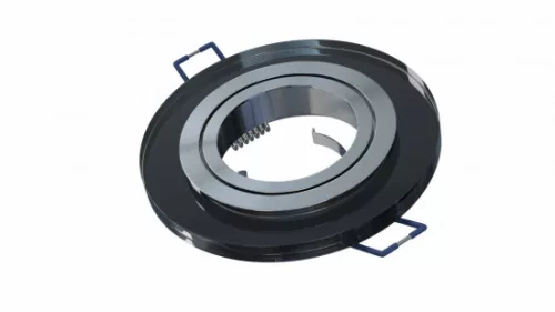 Ceiling lighting point fitting GIRO glass round black