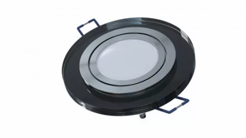 Ceiling lighting point fitting GIRO glass round black