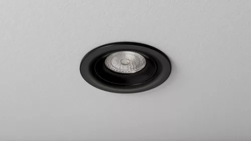 Ceiling lighting point fitting LUCA cast round adjustable matt black