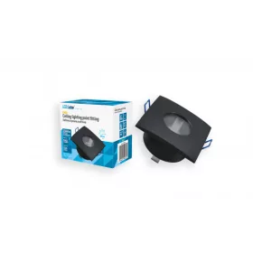   Ceiling lighting point fitting XANA cast square Fixted black, IP44