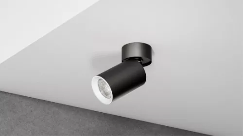 Bendable/rotatable ceiling spotlight fixture SPOT LUMI rotating black