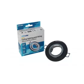 Ceiling lighting point fitting ROVO glass round black