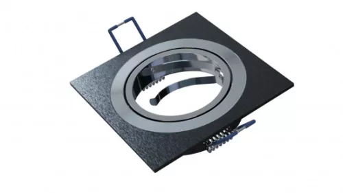 Ceiling lighting point fitting GABI square adjustable black brushed