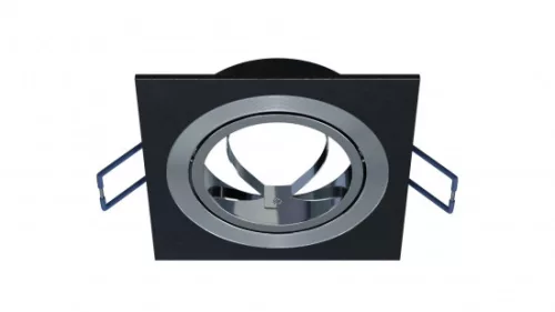 Ceiling lighting point fitting GABI square adjustable black brushed