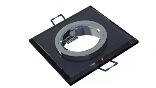 Ceiling lighting point fitting RIA glass square black