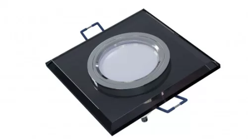 Ceiling lighting point fitting RIA glass square black