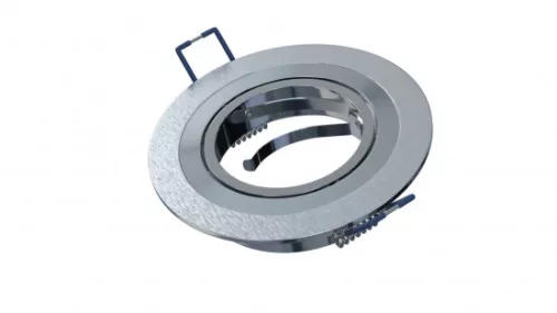Ceiling lighting point fitting MULO round adjustable silver brushed