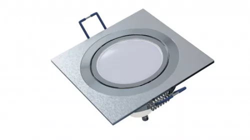 Ceiling lighting point fitting GABI square adjustable silver brushed