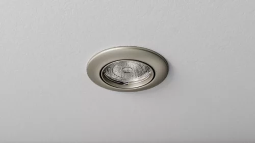 Ceiling lighting point fitting OPRA cast round adjustable satin