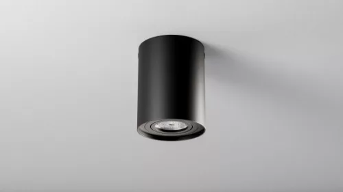 Ceiling spotlight fixture SPOT TUBE round black