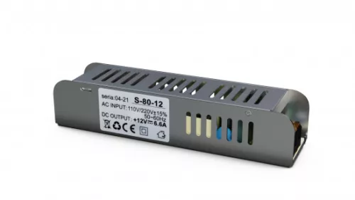 12V 80W IP20 6,67A enclosed power supply, SLIM