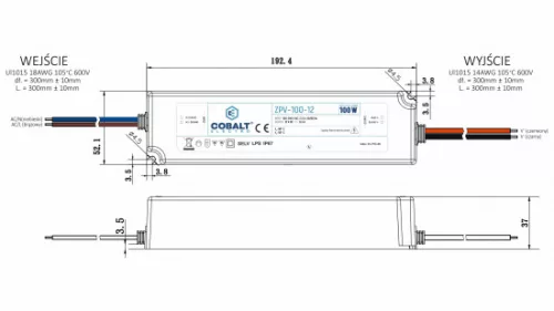 100W 24V IP67 ZPV constant voltage impulse power supply unit