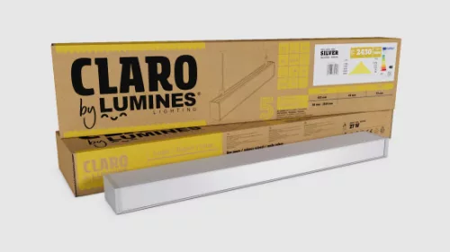 LUMINES CLARO Linear LED Luminaire - silver anodized - 4000K - 180cm