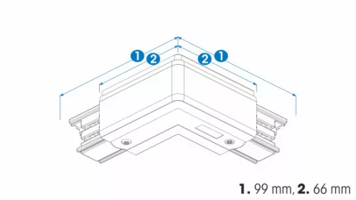 L-angle connector for 3-phase track XTS34-2 LEFT, black