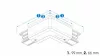 L-angle connector for 3-phase track XTS35-3 RIGHT, white
