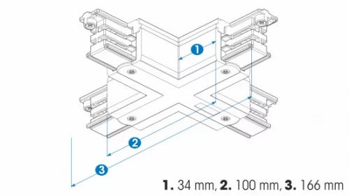Cross connector + 3-phase track XTS38-2 black