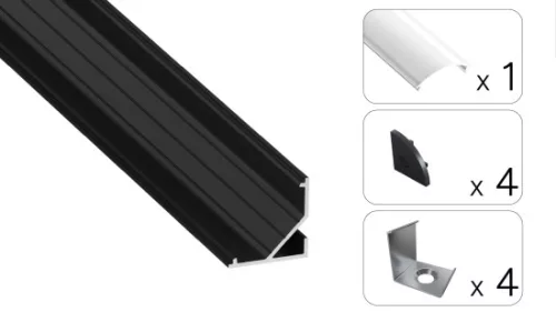 TEKKNI ARRE Set, black, milky cover, 2.02 m