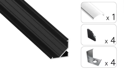 TEKKNI ARRE Set, black, transparent cover, 2.02 m