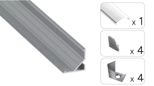 TEKKNI ARRE Set, silver, transparent cover, 2.02 m