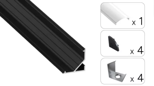 TEKKNI ARRE Set, black, milky cover, 3 m