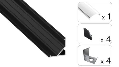 TEKKNI ARRE Set, black, transparent cover, 3 m