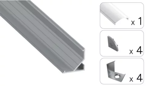 TEKKNI ARRE Set, silver, milky cover, 3 m