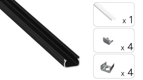 TEKKNI IKKE Set, black, milky cover, 3 m