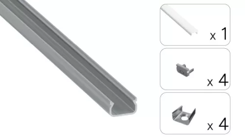 TEKKNI IKKE Set, silver, milky cover, 3 m