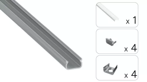 TEKKNI IKKE Set, silver, transparent cover, 3 m