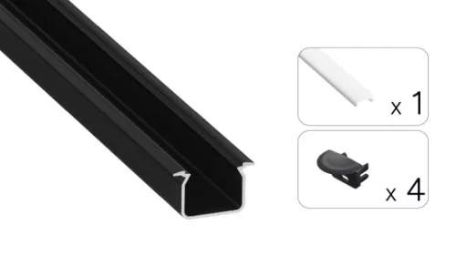 TEKKNI UHRE Set, black, milky cover, 2.02 m