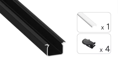 TEKKNI UHRE Set, black, transparent cover, 2.02 m
