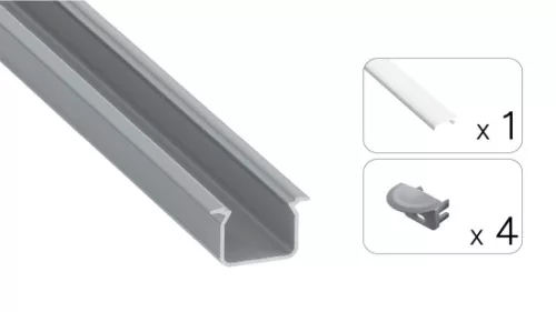 TEKKNI UHRE Set, silver, milky cover, 2.02 m