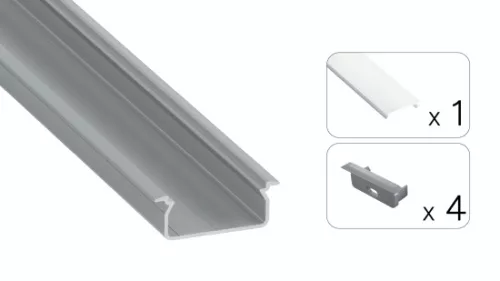 TEKKNI TVED Set, silver, milky cover, 2.02 m