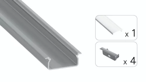 TEKKNI TVED Set, silver, transparent cover, 2.02 m